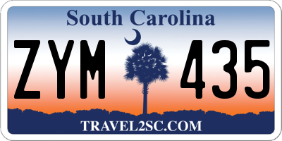 SC license plate ZYM435