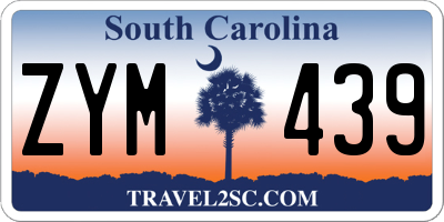 SC license plate ZYM439