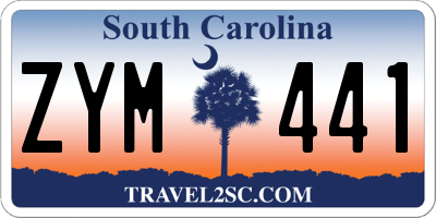 SC license plate ZYM441