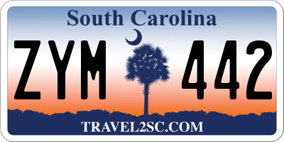 SC license plate ZYM442