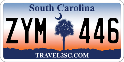 SC license plate ZYM446