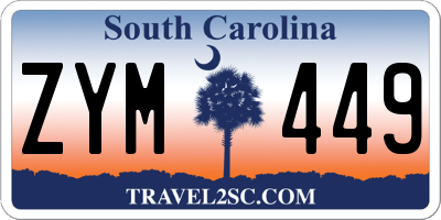 SC license plate ZYM449