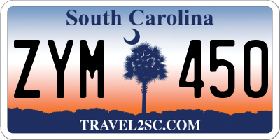 SC license plate ZYM450