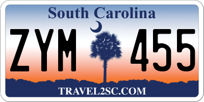 SC license plate ZYM455
