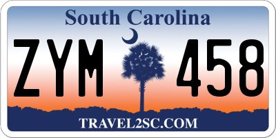 SC license plate ZYM458