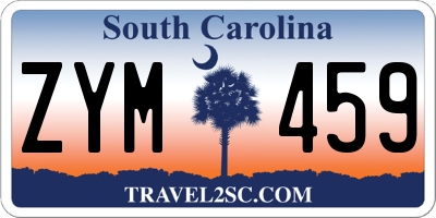 SC license plate ZYM459