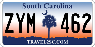 SC license plate ZYM462