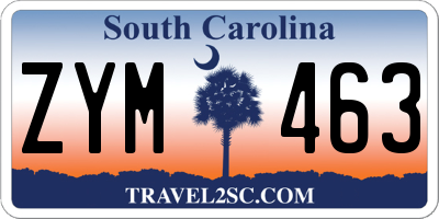 SC license plate ZYM463