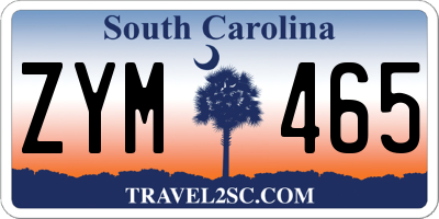 SC license plate ZYM465