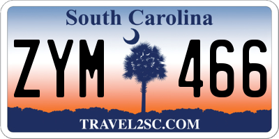 SC license plate ZYM466