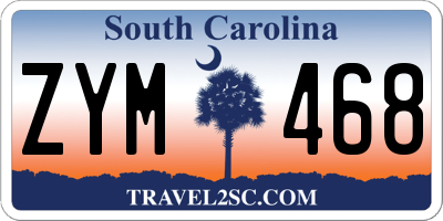 SC license plate ZYM468