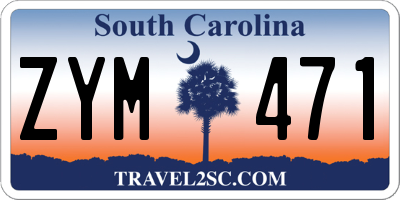 SC license plate ZYM471