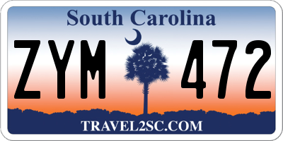 SC license plate ZYM472