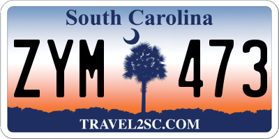 SC license plate ZYM473