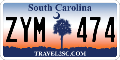 SC license plate ZYM474