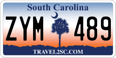 SC license plate ZYM489