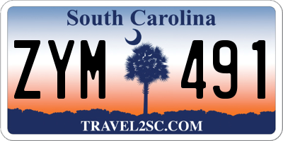 SC license plate ZYM491