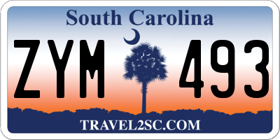 SC license plate ZYM493