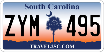 SC license plate ZYM495