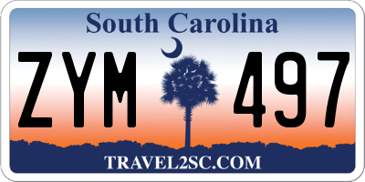 SC license plate ZYM497