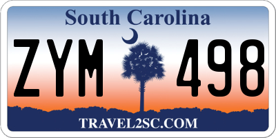 SC license plate ZYM498