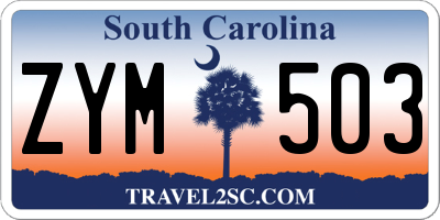 SC license plate ZYM503