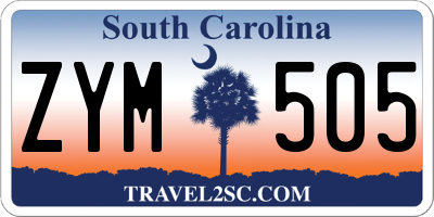 SC license plate ZYM505