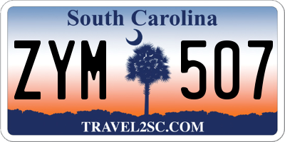 SC license plate ZYM507