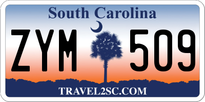 SC license plate ZYM509