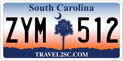 SC license plate ZYM512