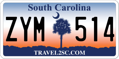 SC license plate ZYM514
