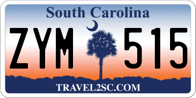 SC license plate ZYM515