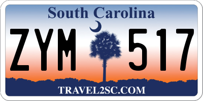 SC license plate ZYM517