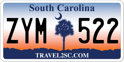 SC license plate ZYM522