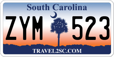SC license plate ZYM523