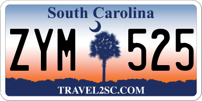 SC license plate ZYM525