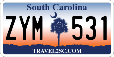 SC license plate ZYM531
