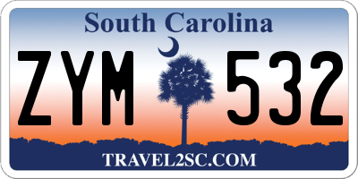 SC license plate ZYM532