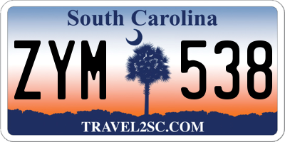 SC license plate ZYM538