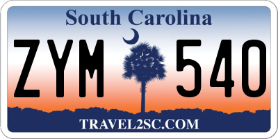 SC license plate ZYM540