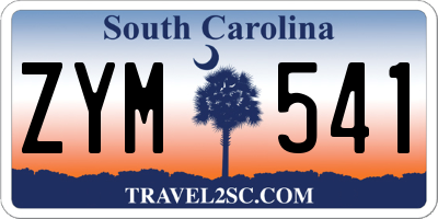 SC license plate ZYM541