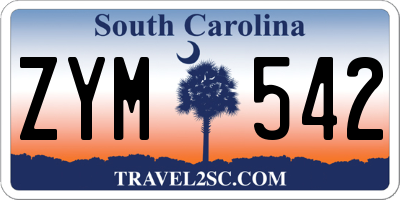 SC license plate ZYM542