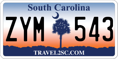 SC license plate ZYM543