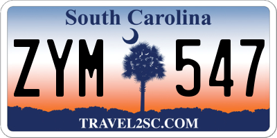 SC license plate ZYM547