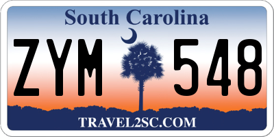 SC license plate ZYM548