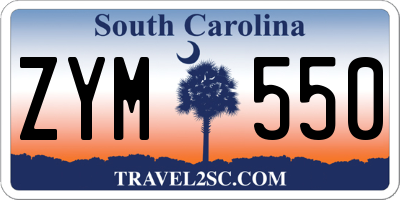 SC license plate ZYM550