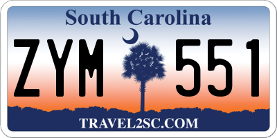 SC license plate ZYM551