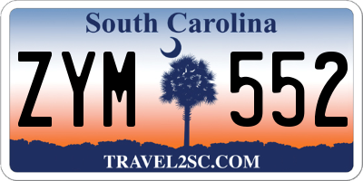 SC license plate ZYM552