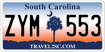 SC license plate ZYM553