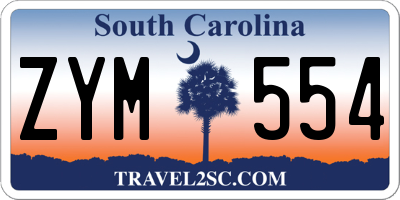 SC license plate ZYM554
